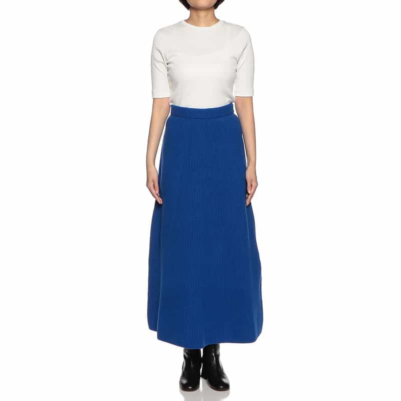 AURALEE リブニットスカート BLUE