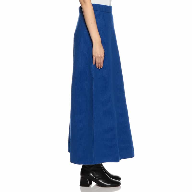 AURALEE リブニットスカート BLUE