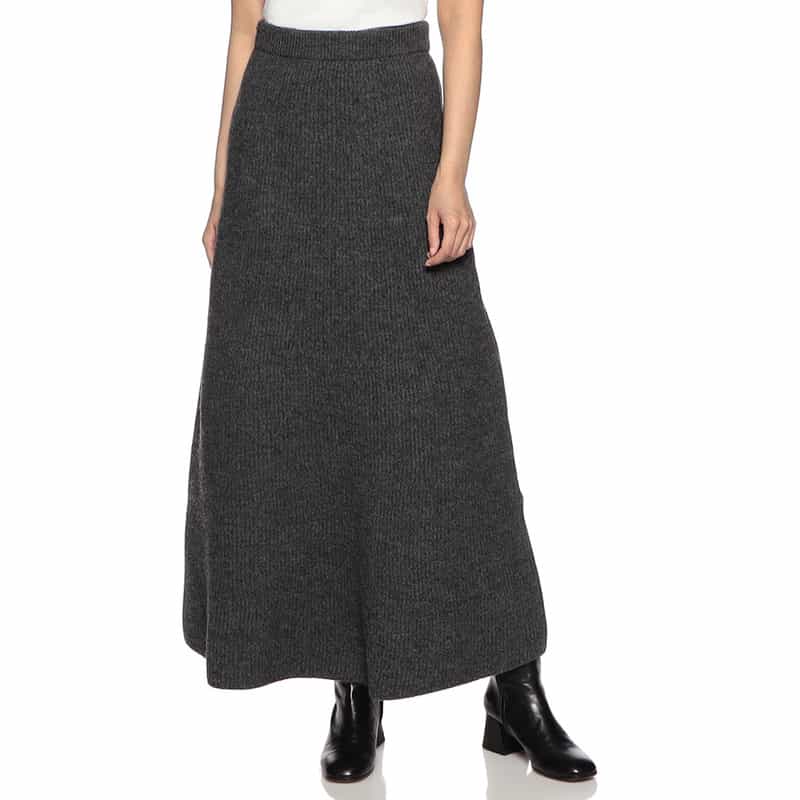 AURALEE リブニットスカート GRAY