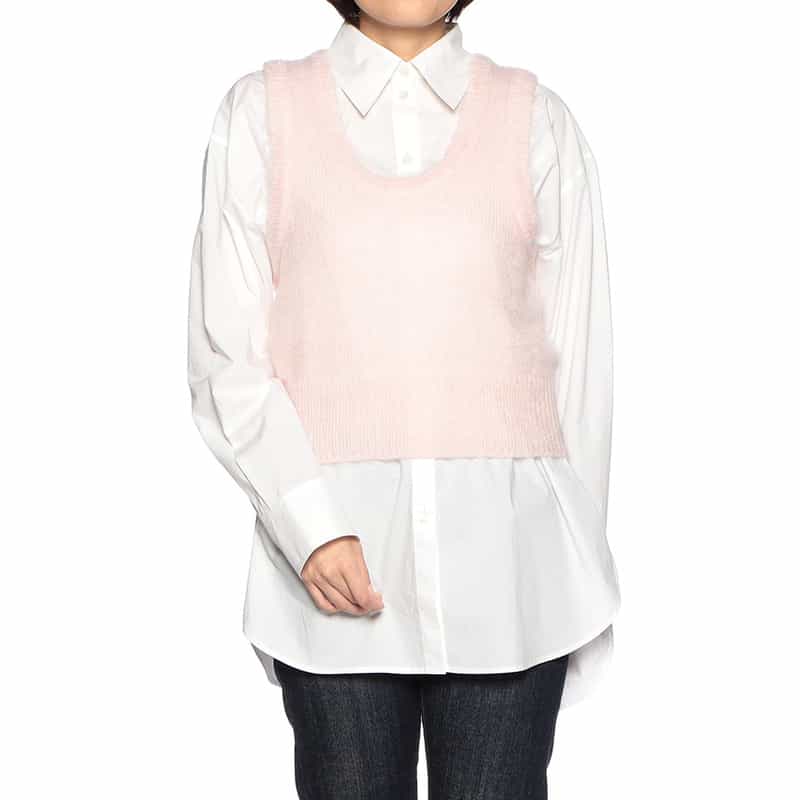 AURALEE ニットタンクトップ PINK
