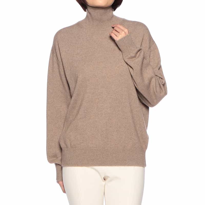 AURALEE カシミヤ タートルネックニットプルオーバー BROWN