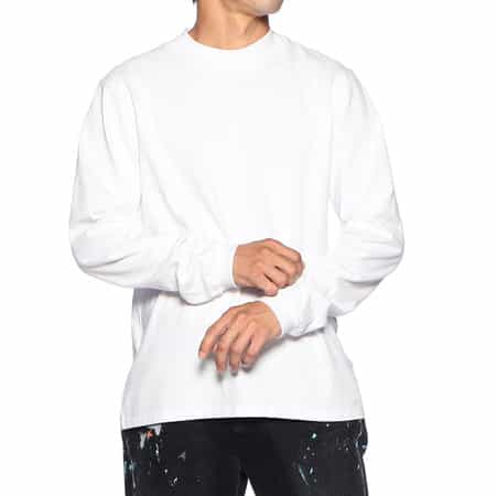 モックネックロングスリーブTシャツ