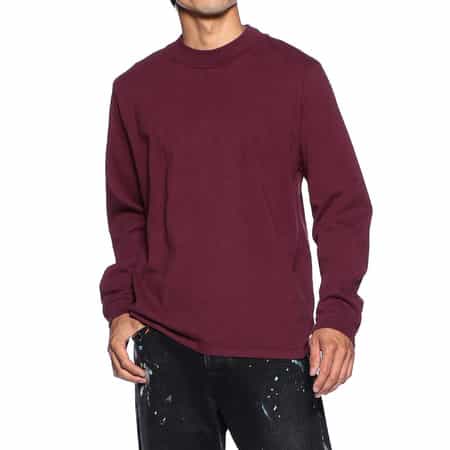 モックネックロングスリーブTシャツ