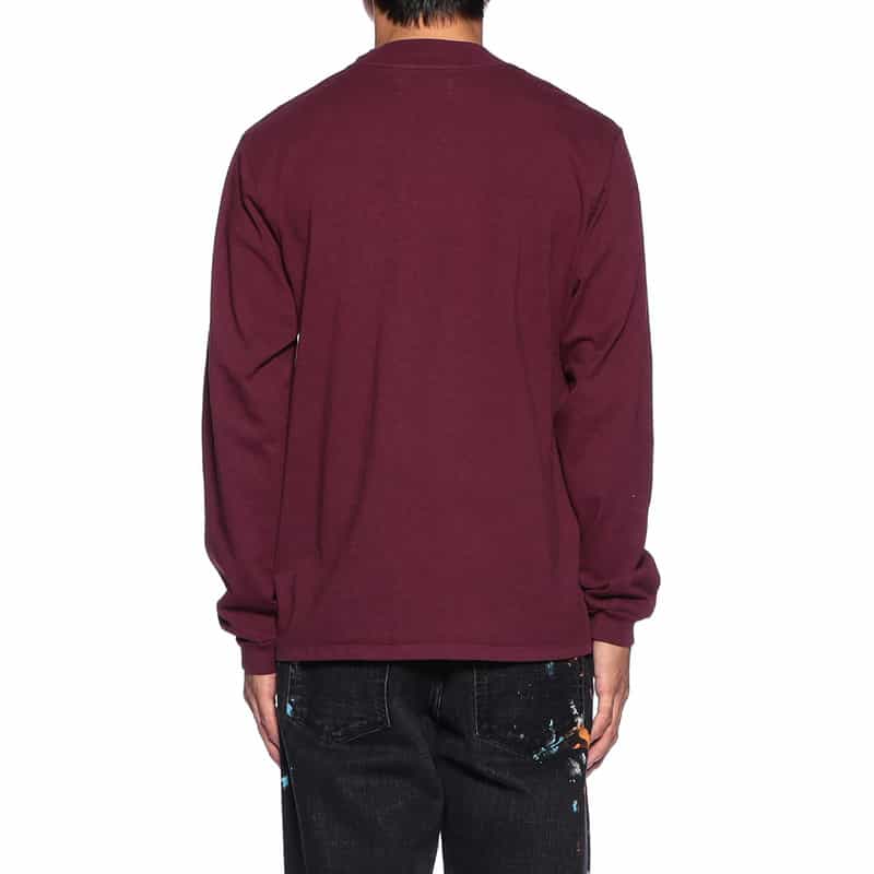 LES TIEN モックネックロングスリーブTシャツ WINE