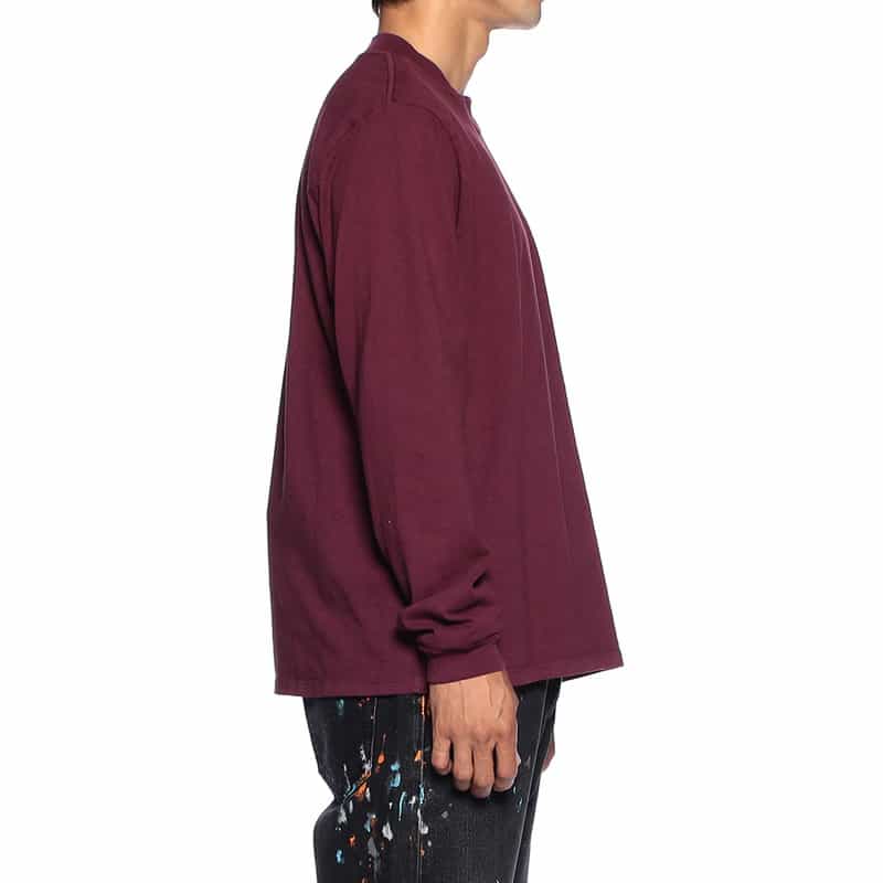 LES TIEN モックネックロングスリーブTシャツ WINE