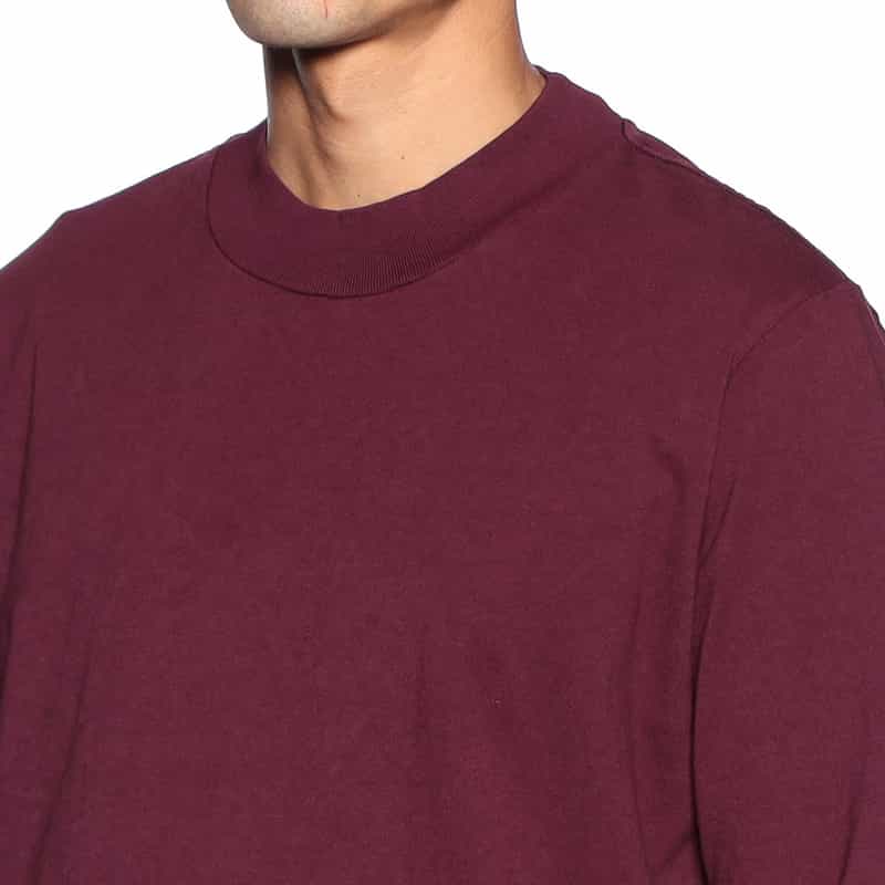 LES TIEN モックネックロングスリーブTシャツ WINE
