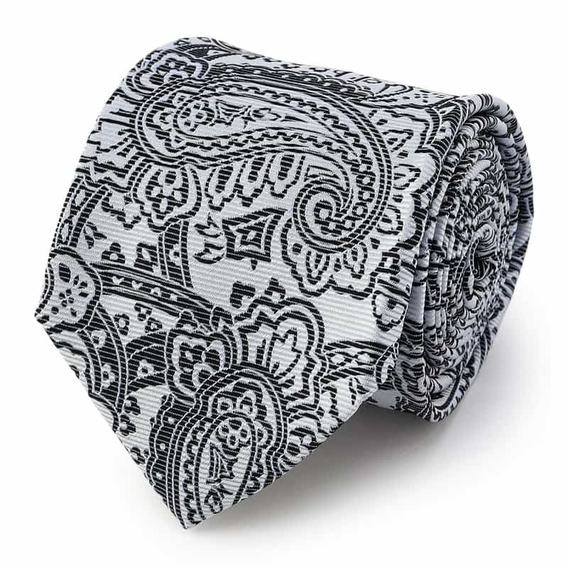 BARNEYS NEW YORK ペイズリー柄タイ WHITE