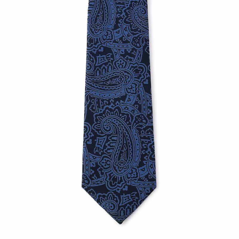 BARNEYS NEW YORK ペイズリー柄タイ NAVY