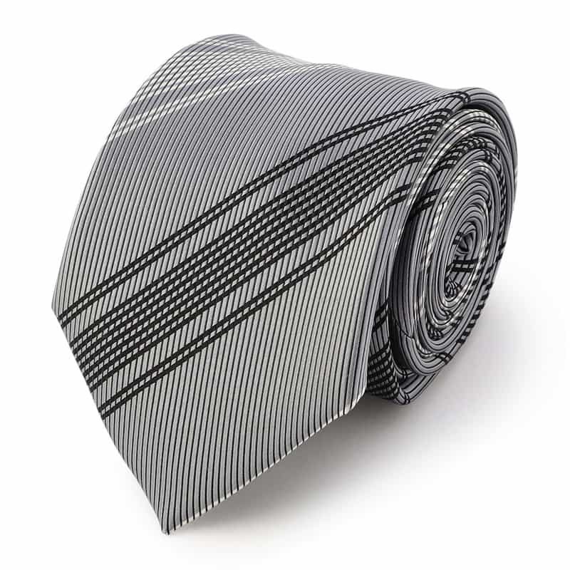 BARNEYS NEW YORK ストライプ柄タイ GRAY