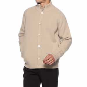 【極美品】BARNEYS NEWYORK×米富繊維 スタンドカラー カーディガン 極美品】BARNEYS NEWYORK×米富繊維 スタンドカラー カーディガン