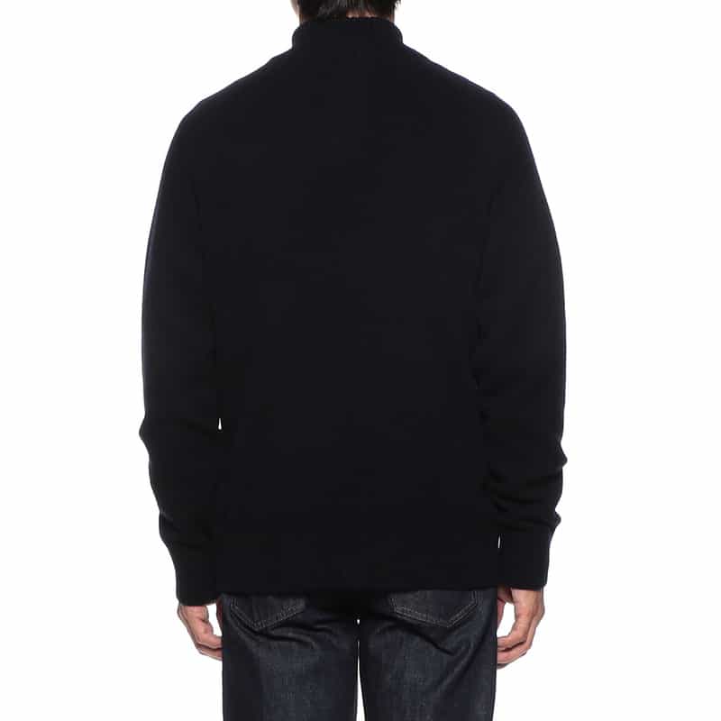 BARNEYS NEW YORK スタンドカラーニットカーディガン NAVY