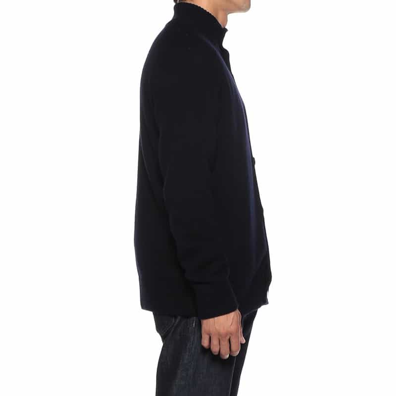 BARNEYS NEW YORK スタンドカラーニットカーディガン NAVY