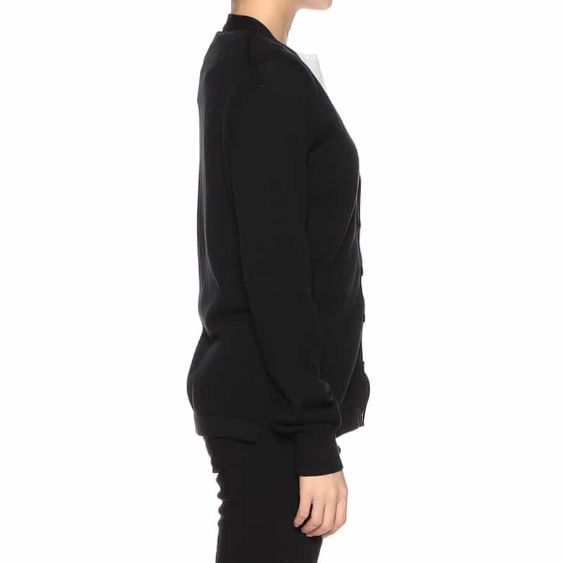 BARNEYS NEW YORK ウォッシャブル海島綿Vネックカーディガン BLACK
