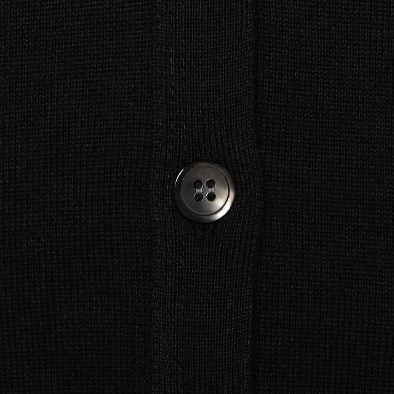 BARNEYS NEW YORK ウォッシャブル海島綿Vネックカーディガン BLACK