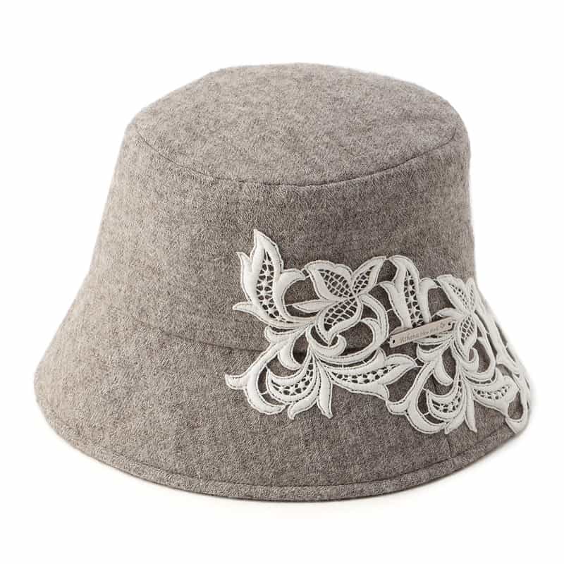 ATHENA NEW YORK "AUTUMN" ツイードバスケットハット BEIGE