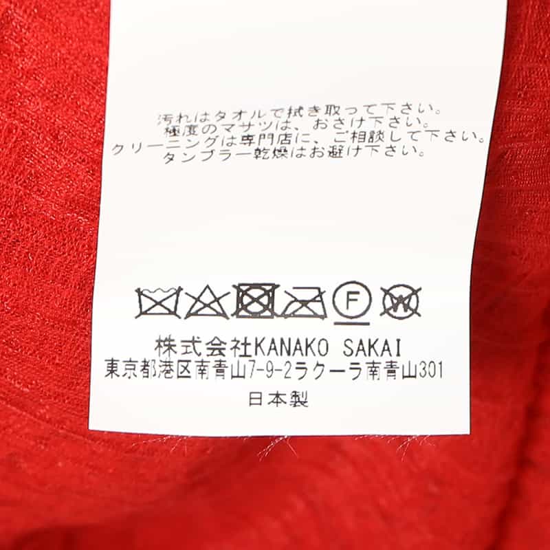KANAKO SAKAI シアー タートルネックニットプルオーバー RED