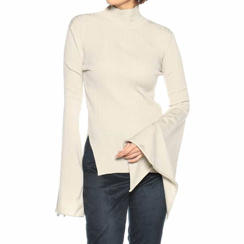 KANAKO SAKAI ボリュームスリーブニットプルオーバー BEIGE