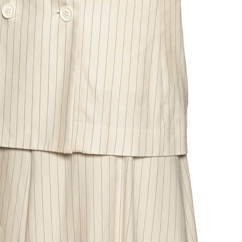 BARNEYS NEW YORK セットアップ ピンストライプ ダブルブレステッドジャケット WHITE