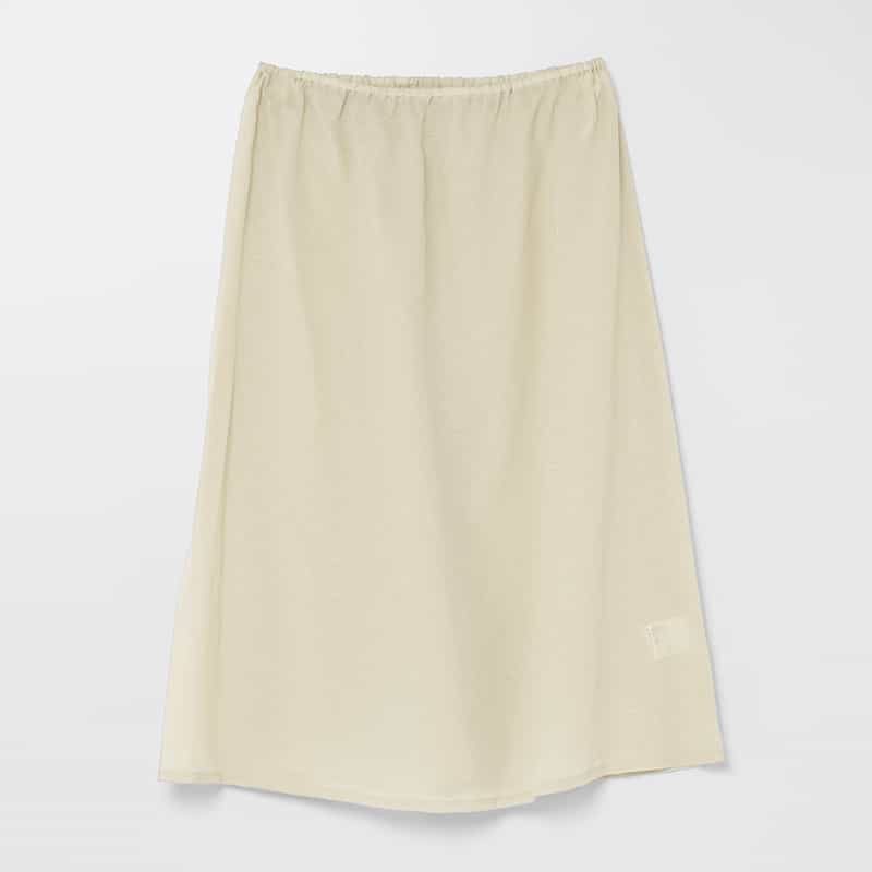 BARNEYS NEW YORK リネン混 ストライプ柄 ベルテッドシャツドレス （ペチコート付き） BEIGE
