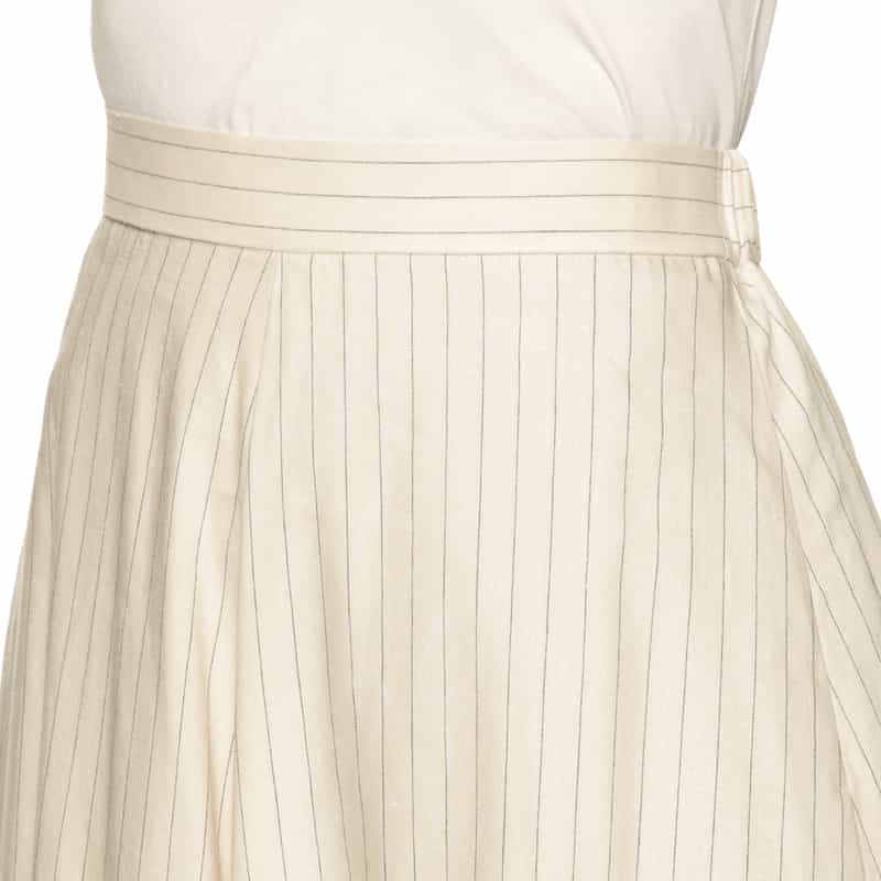 BARNEYS NEW YORK セットアップ ピンストライプ フレアスカート WHITE