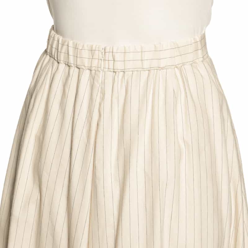 BARNEYS NEW YORK セットアップ ピンストライプ フレアスカート WHITE