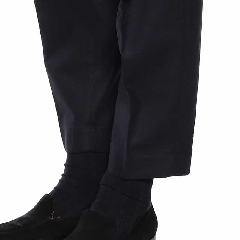 BE.ABLE ワンプリーツフランネルイージーパンツ "DOMINIQUE" NAVY