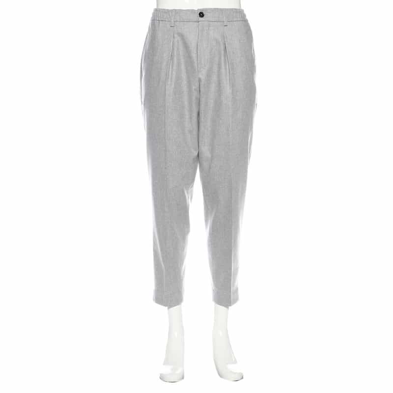 BE.ABLE ワンプリーツフランネルイージーパンツ "DOMINIQUE" LIGHT GRAY