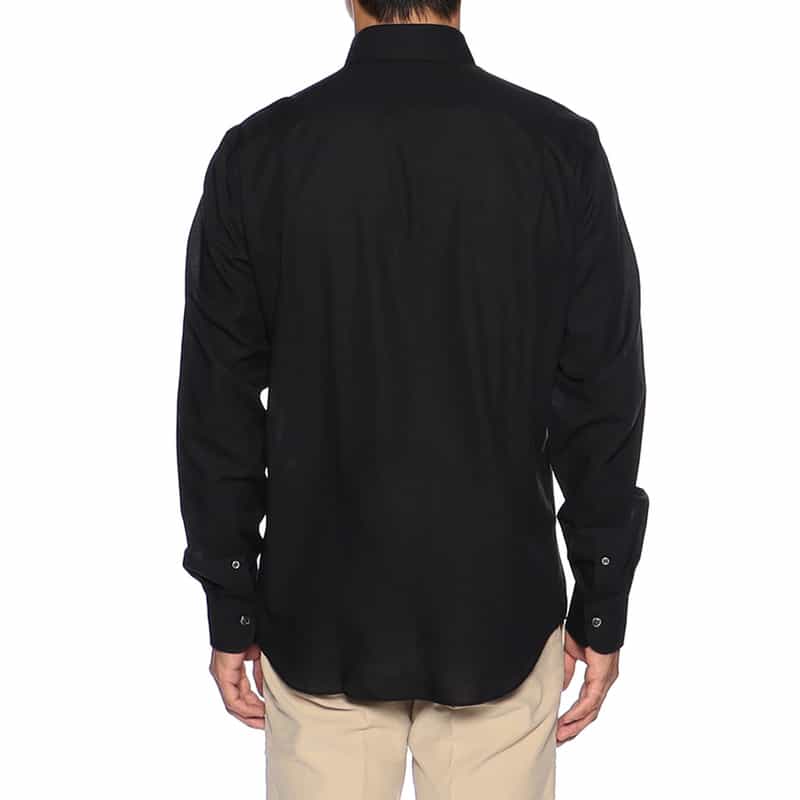 BARNEYS NEW YORK コットンウールシャツ BLACK