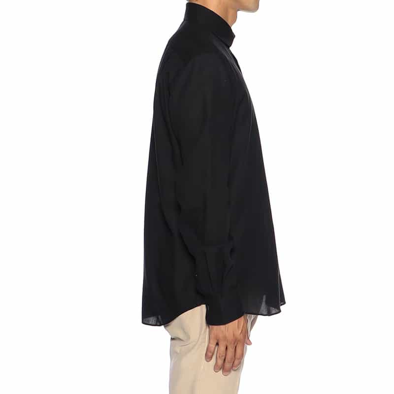 BARNEYS NEW YORK コットンウールシャツ BLACK