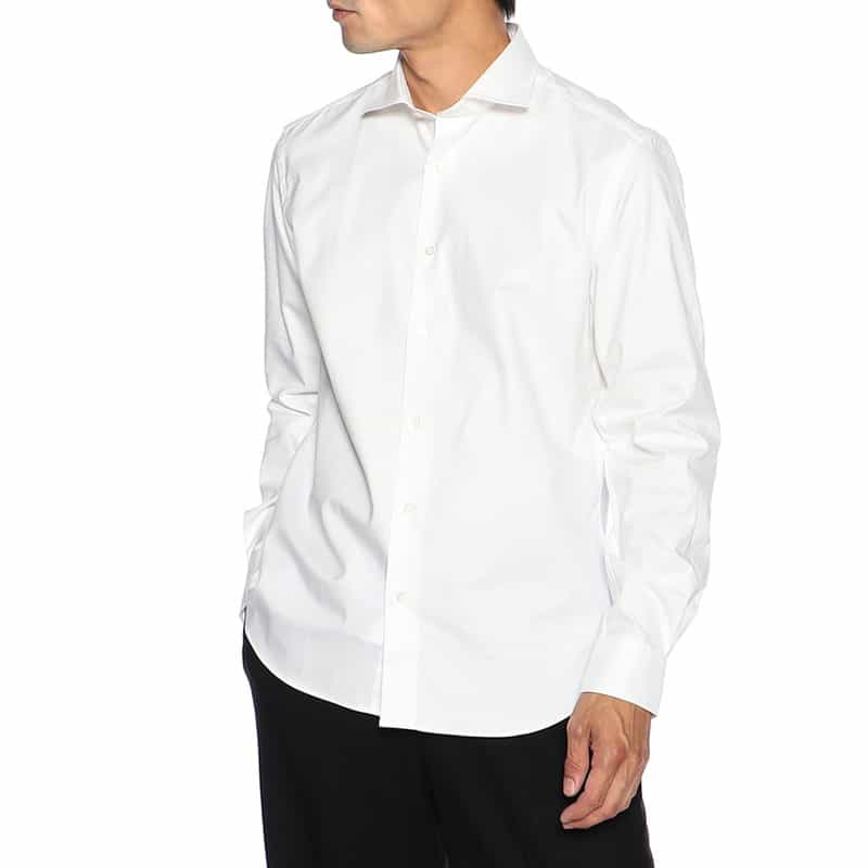 BARNEYS NEW YORK ブラッシュドツイルシャツ WHITE