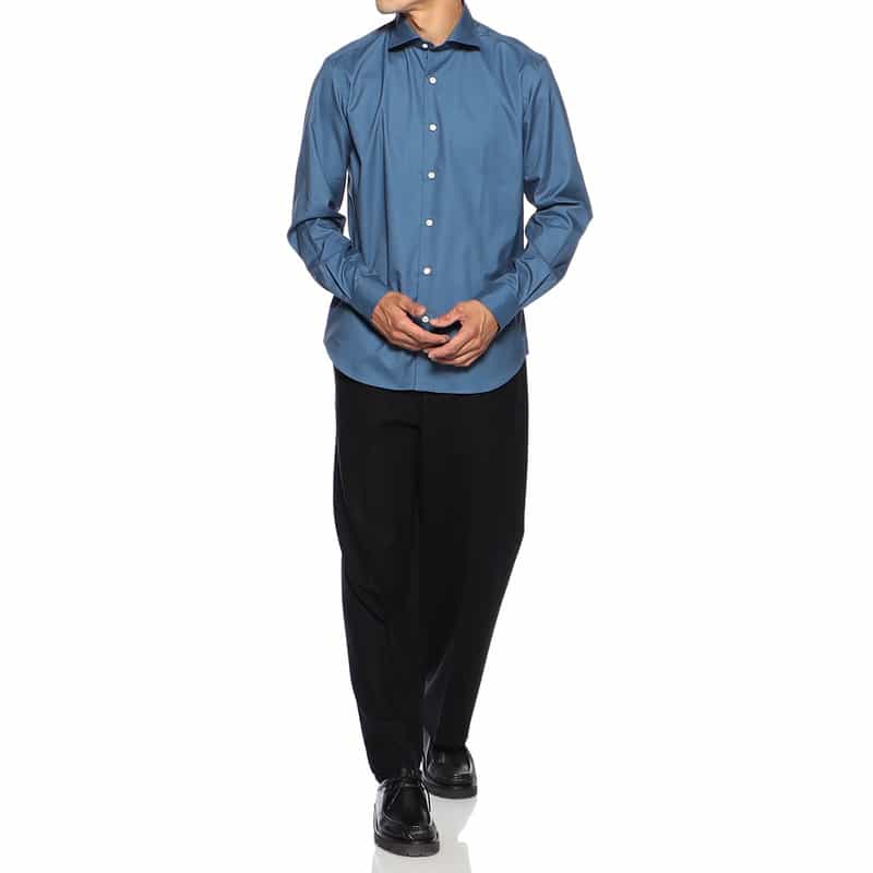 BARNEYS NEW YORK ブラッシュドツイルシャツ BLUE