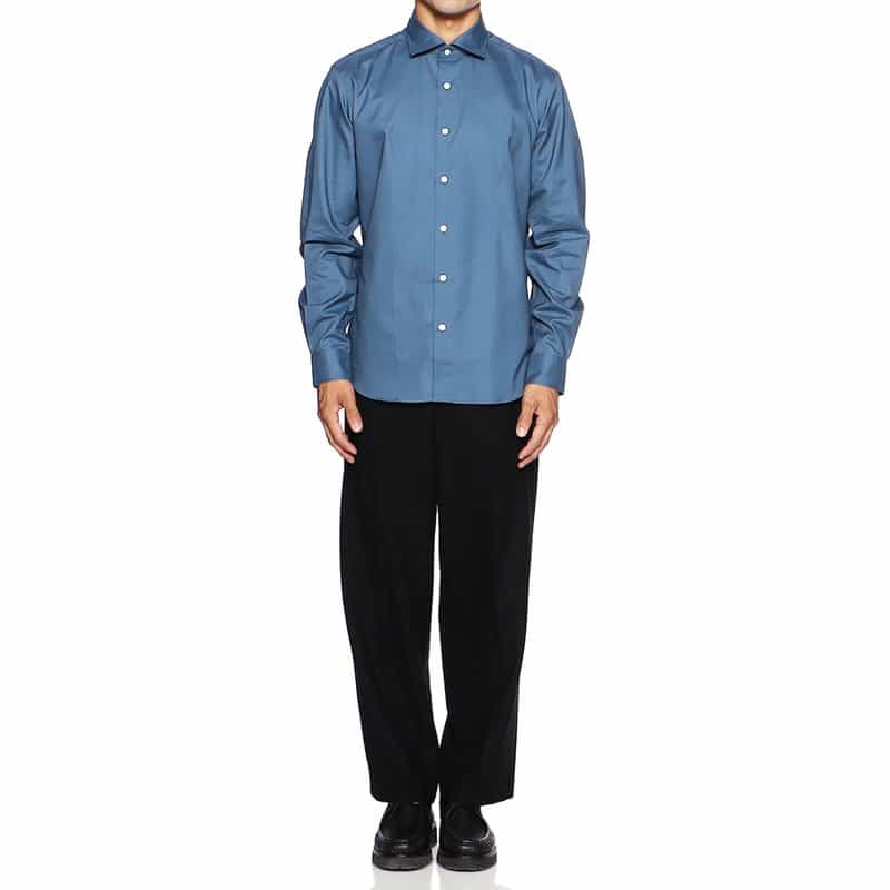 BARNEYS NEW YORK ブラッシュドツイルシャツ BLUE