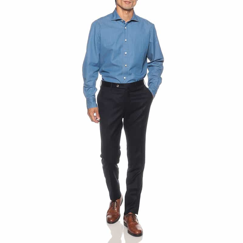 PT TORINO フランネルドレスパンツ "SUPER SLIM" NAVY