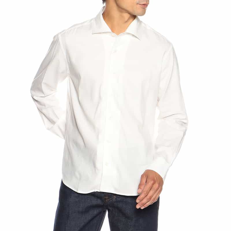 BARNEYS NEW YORK コットンツイルシャツ WHITE