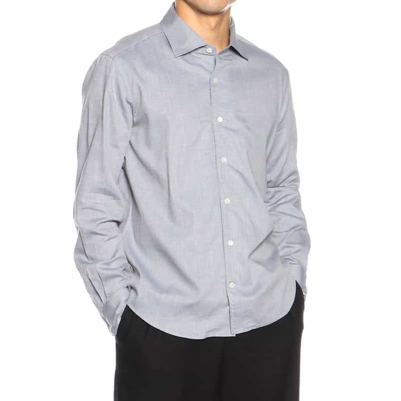 BARNEYS NEW YORK コットンツイルシャツ GRAY