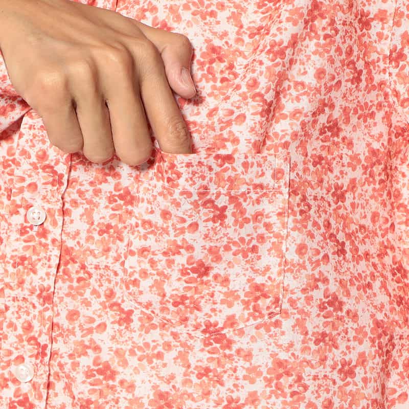 FRANK&EILEEN “EILEEN" フラワープリントシャツ ORANGE