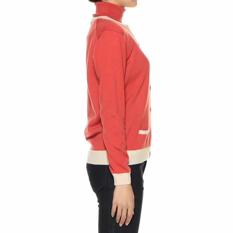 BARNEYS NEW YORK ウォッシャブル ウールニットカーディガン PINK