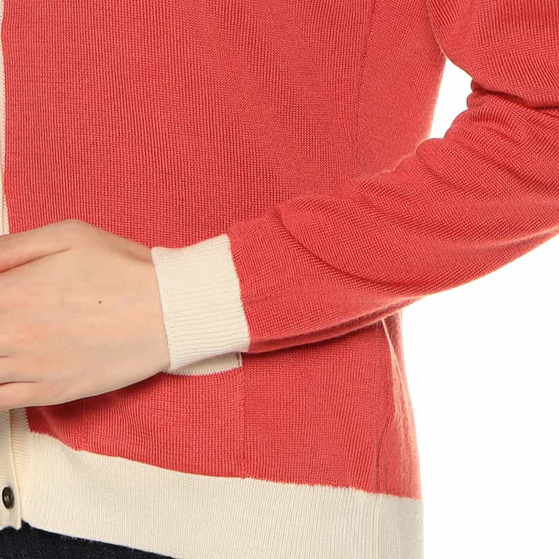 BARNEYS NEW YORK ウォッシャブル ウールニットカーディガン PINK