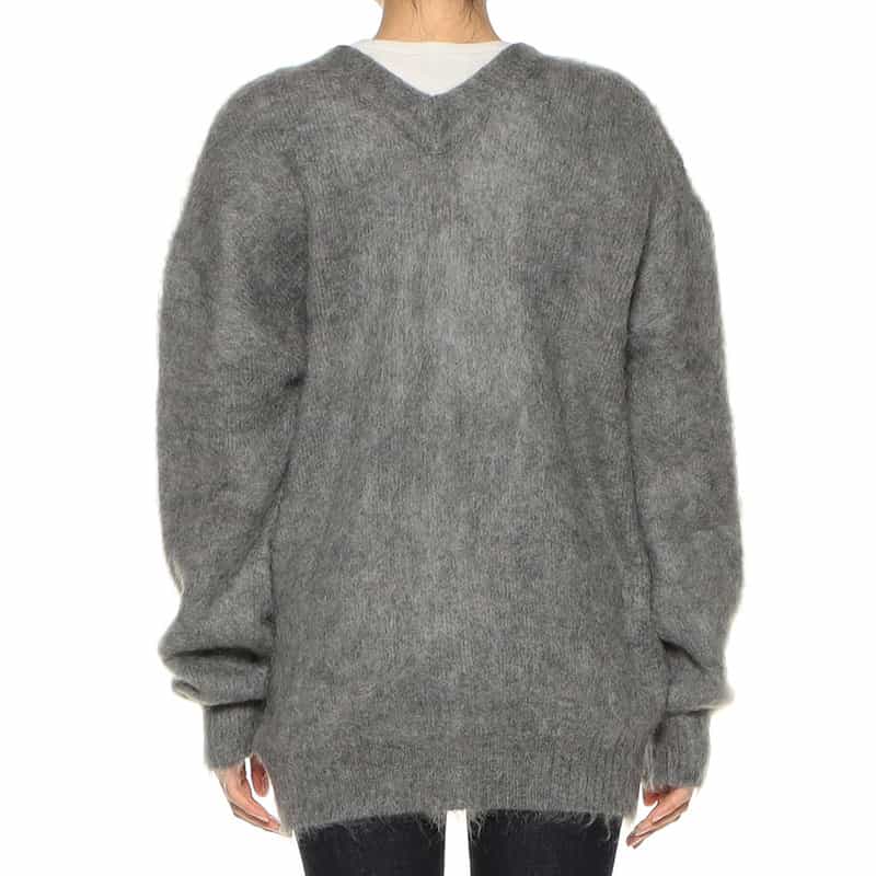 BARNEYS NEW YORK モヘヤ混2WAYニットカーディガン GRAY