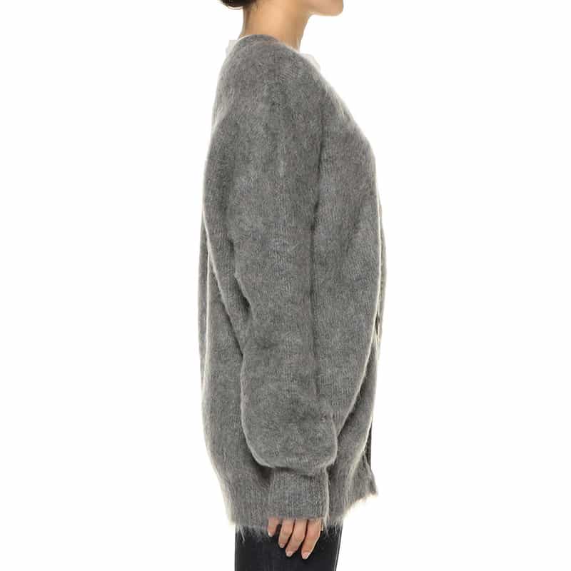 BARNEYS NEW YORK モヘヤ混2WAYニットカーディガン GRAY