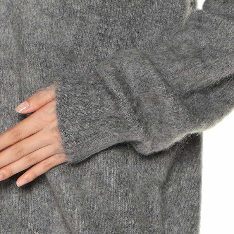 BARNEYS NEW YORK モヘヤ混2WAYニットカーディガン GRAY