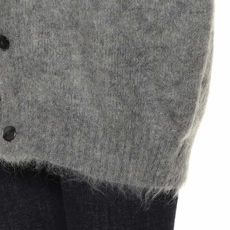 BARNEYS NEW YORK モヘヤ混2WAYニットカーディガン GRAY