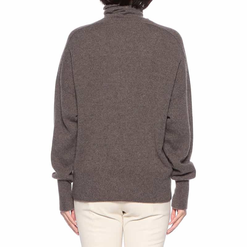 BARNEYS NEW YORK カシミヤ素材 オフタートルネック ニットプルオーバー LIGHT BROWN