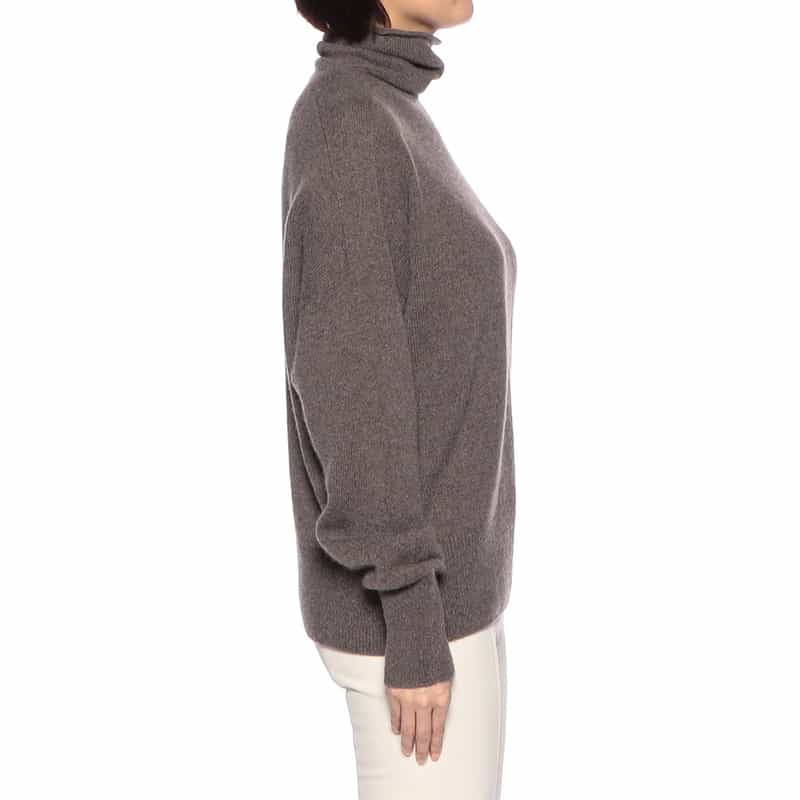 BARNEYS NEW YORK カシミヤ素材 オフタートルネック ニットプルオーバー LIGHT BROWN