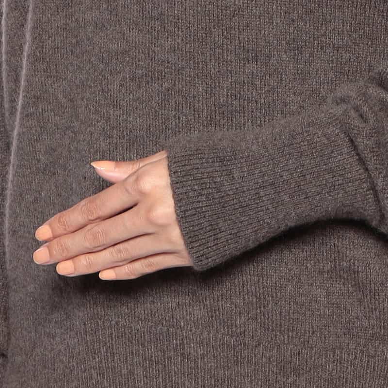 BARNEYS NEW YORK カシミヤ素材 オフタートルネック ニットプルオーバー LIGHT BROWN