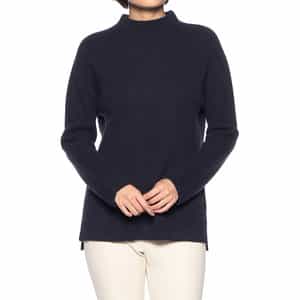 カシミヤ素材スタンドネック ニットプルオーバー