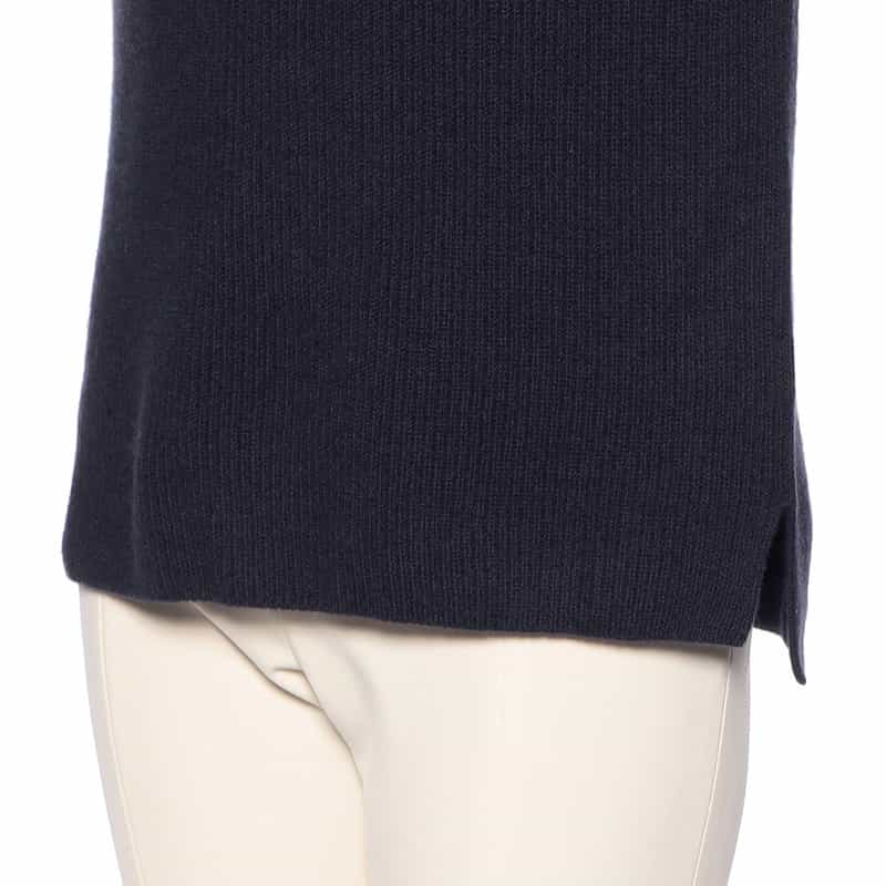 BARNEYS NEW YORK カシミヤ素材スタンドネック ニットプルオーバー NAVY