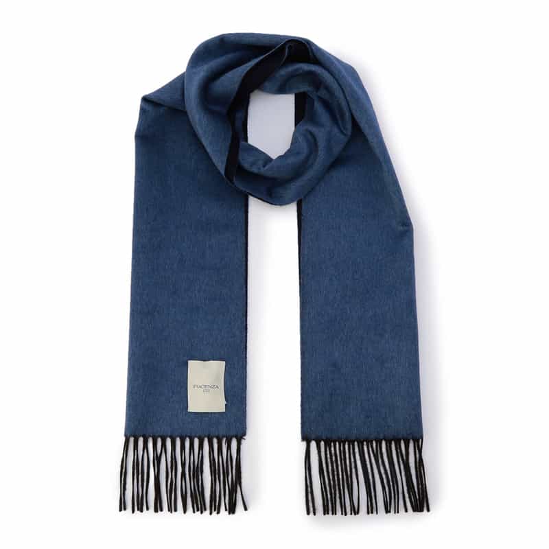 PIACENZA シルクカシミヤスカーフ BLUE