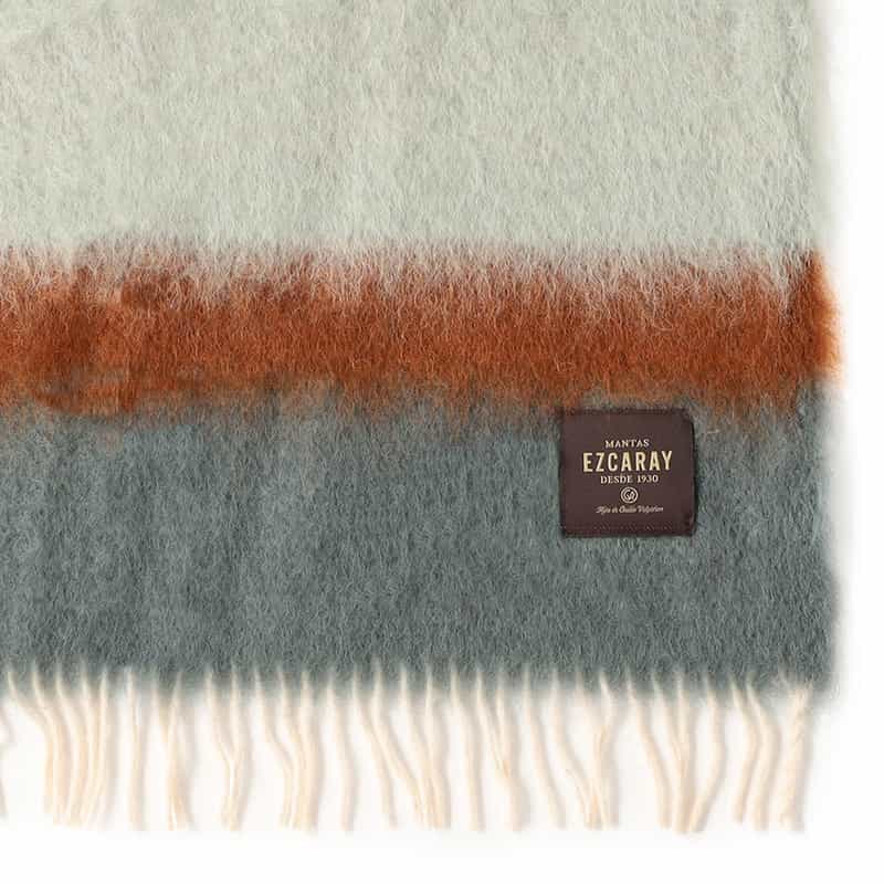 MANTAS EZCARAY ボーダー柄ブランケット MULTI COLOR