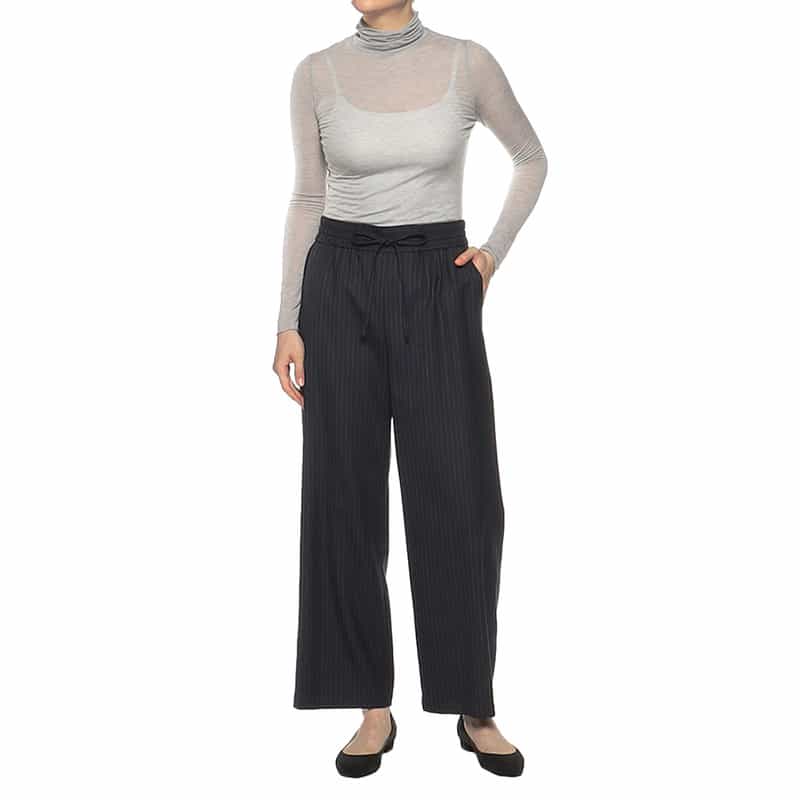 BARNEYS NEW YORK ウォッシャブル シアー素材 タートルネックニットプルオーバー GRAY